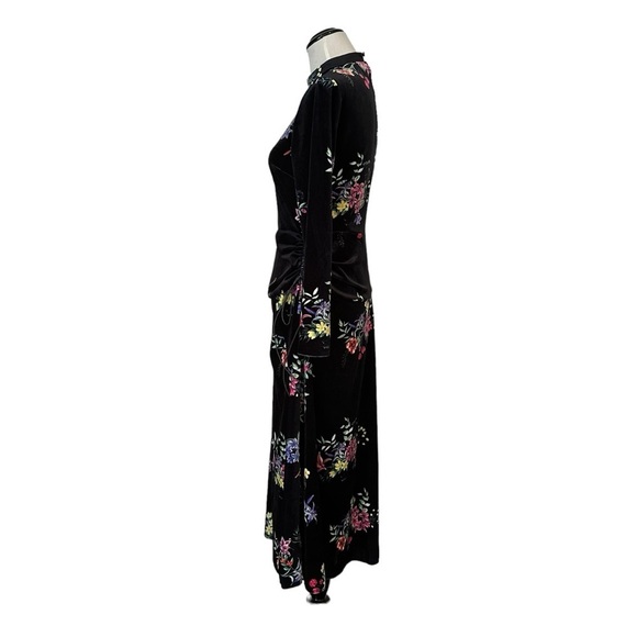 ASOS velvet floral black midi length dress - Picture 5 of 12